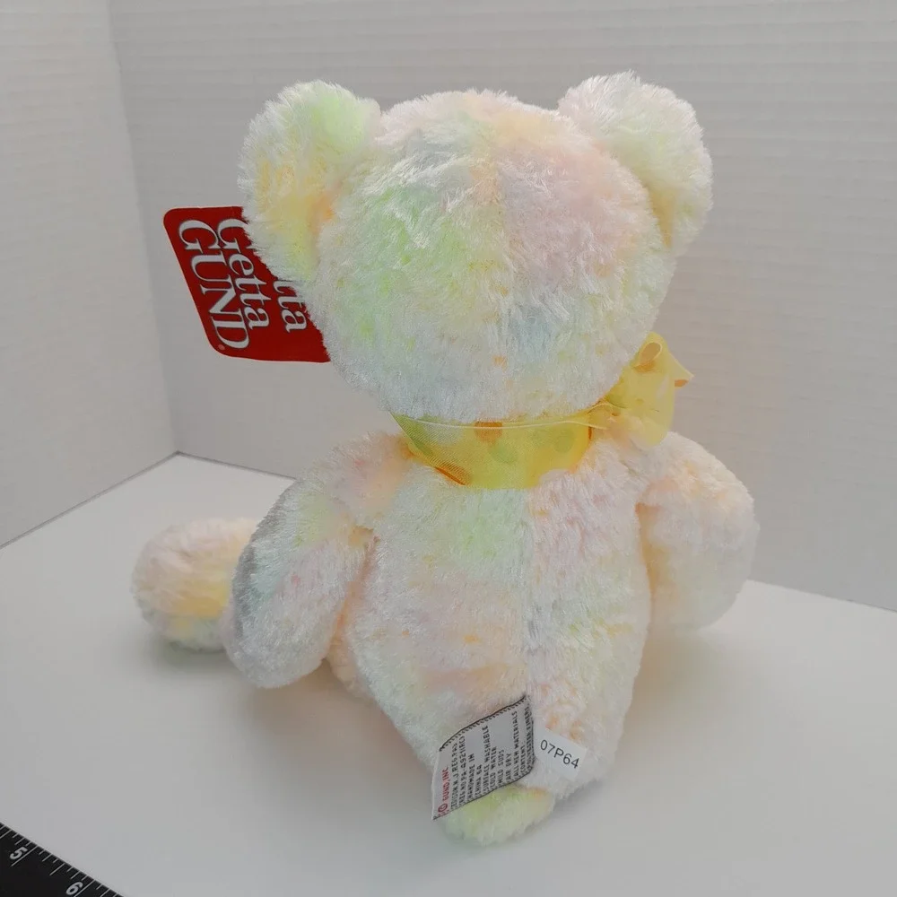 Gund Buzz Bee Bear 15028 Pastel Tie Dye Plush Bumblebee Embroidery NWT 12in